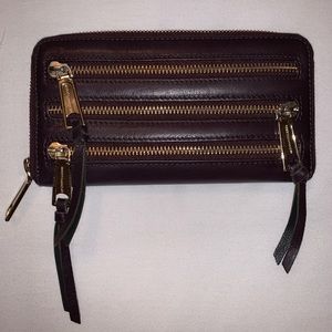 Rebecca Minkoff 3 Zip Wallet (Black Cherry)